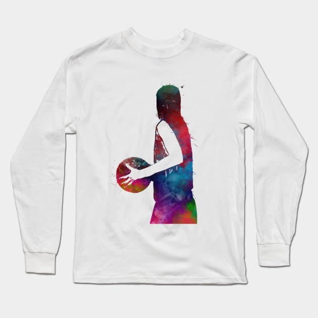 Basketball sport art #basketball Long Sleeve T-Shirt by JBJart